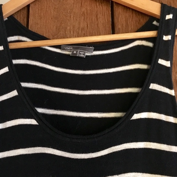 Vince Navy Blue and White Striped Knit Maxi Dress - Picture 3 of 4